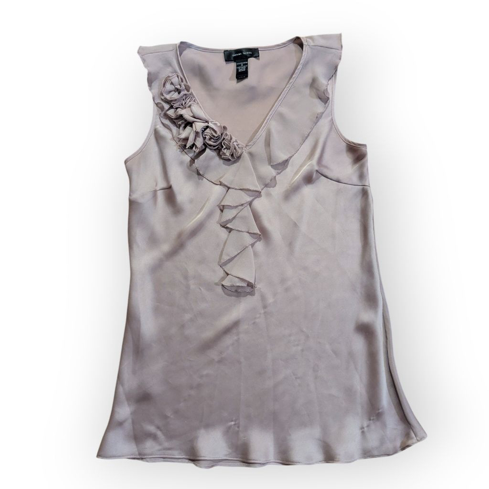 Susan Lewis Mauve Pink Sleeveless Ruffle Top Small
